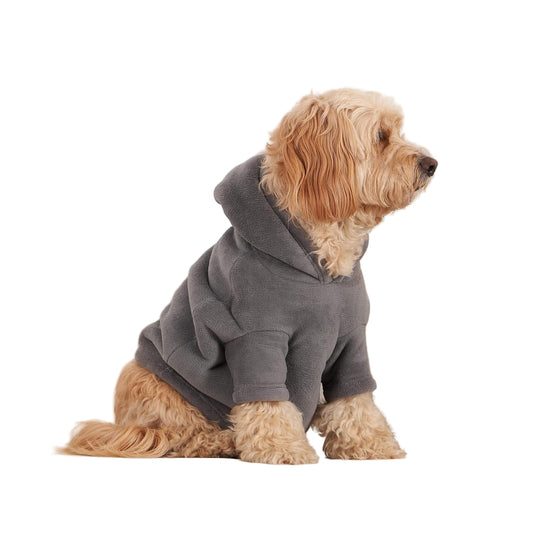 Fleece Dog Hoodie in Anthracite Gray